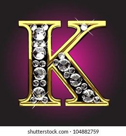 golden figure with diamonds made in vector