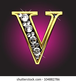 golden figure with diamonds made in vector
