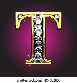 golden figure with diamonds made in vector