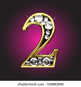 golden figure with diamonds made in vector