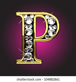 golden figure with diamonds made in vector