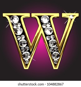 golden figure with diamonds made in vector