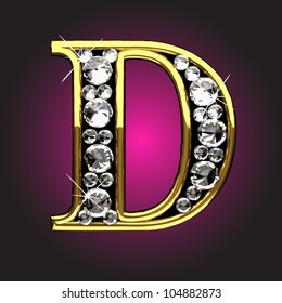 golden figure with diamonds made in vector