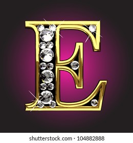 golden figure with diamonds made in vector