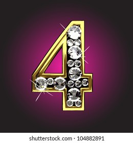 golden figure with diamonds made in vector
