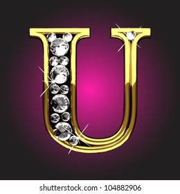 golden figure with diamonds made in vector