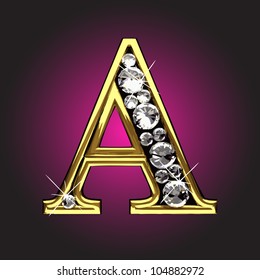 golden figure with diamonds made in vector