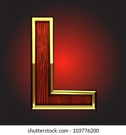 golden figure with red wood made in vector