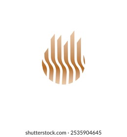Gráfico de finanzas doradas en Circle Crest, Vector de diseño de logotipos de inversión