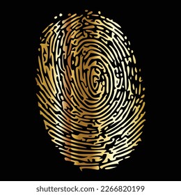 golden fingerprint icon identification. vector illustration. fingerprint Scan Icon