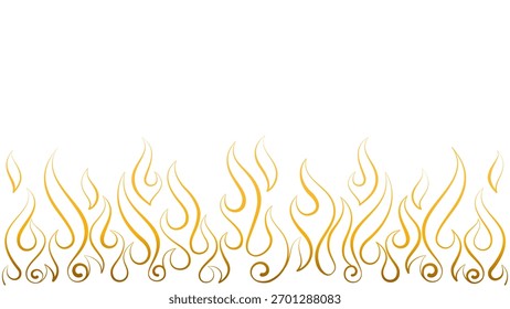Fondo de llamas de fuego dorado. Elementos chinos del Año Nuevo. Vector eps	