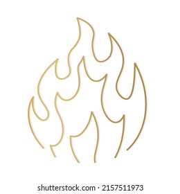 llamas de fuego dorado, hoguera -ilustración vectorial