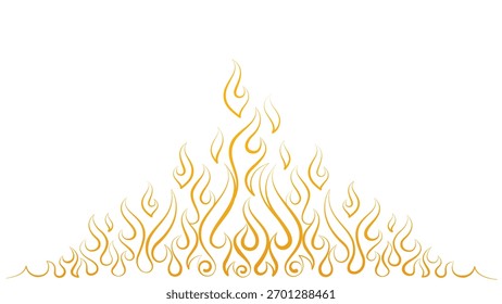 Golden fire vector illustration. vector Eps	