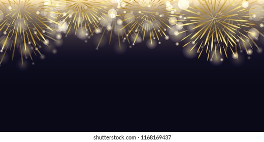 golden firework in the dark night celebration vector illustration EPS10