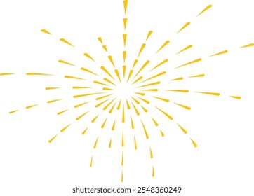 Elemento de efeito de fogo de artifício dourado para festa, negócio, evento