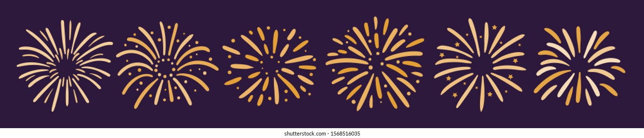 Golden Firework at Night Graphic Vector