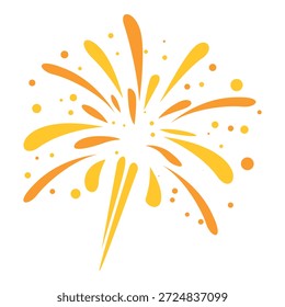 Goldenes Feuerwerk explodiert mit Funken und Licht auf weißem Hintergrund