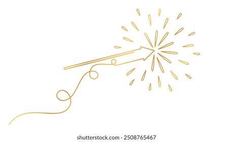 Vector de fuegos artificiales de oro para el año nuevo	
