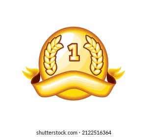 golden first award emblem icon