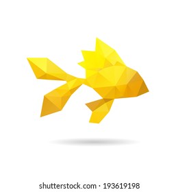 Golden fish abstract isolated on a white background, vector illustration