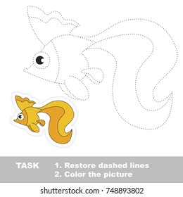 Golden Fish. Dot to dot educational game for kids.