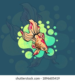 golden fish esport mascot logo illustration for your merchandise or business