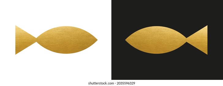 Golden Fish Icon - Vector Logo Symbol