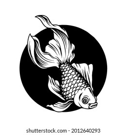 Golden Fish Illustration Silhouette for your business or merchandise