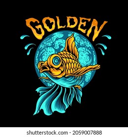 Golden Fish Illustration for your business or merchandise