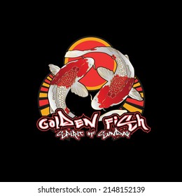 Golden Fish Logo Illustration Design For Sukajan Is Mean Japan Traditional Cloth Or T-shirt With Digital Hand Drawn Embroidery Men T-shirts Summer Casual Short Sleeve Hip Hop T Shirt Streetwear