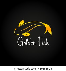 Golden Fish logo. Sea food logo. Bar, restaurant. Vector illustration.