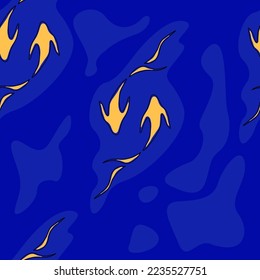 El estanque de peces dorados es un patrón sin fisuras. Diseño de patrones de superficie animal.