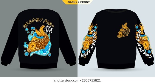 Golden Fish visualized with Shirt Mock Up