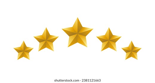 vector de plantilla de ilustración de clasificación de cinco estrellas de oro