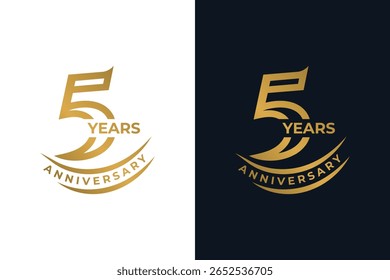 Golden Five Year Anniversary Logo