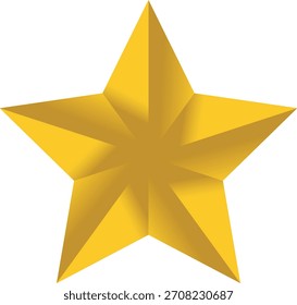 Uma estrela dourada de cinco pontas com sombreamento sutil para um olhar dimensional.