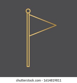 golden flag icon- vector illustration