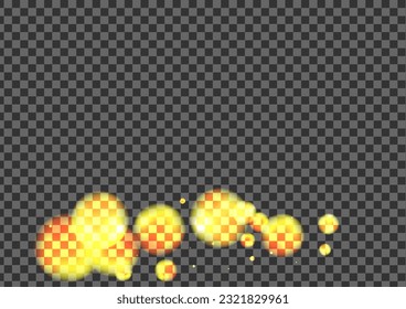 Vector transparente de fondo dorado de la bengala. Tarjeta de aniversario de Bokeh. Ilustración Cálida. Textura de efecto de punto de desenfoque. Black Sparks.