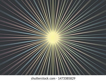 Golden flash on black background.
