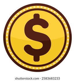 Golden flat icon vector isolated on white background.
