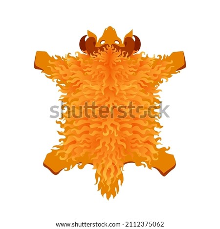 The Golden Fleece. A gift from the gods. A mythological treasure, a magical item. Color vector illustration isolated on a white background in cartoon and clip art style.