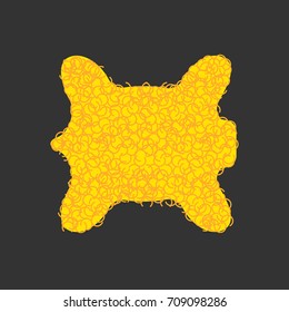 Golden fleece legendary isolated. Yellow fur ram magic artefact. Vector illustration
