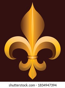 Golden Fleur de lis symbol.Graphic vector