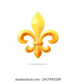 Golden fleur de lis vector isolated on white background