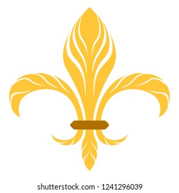 Golden fleur de lys symbol. Vector illustration design