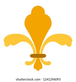 Golden fleur de lys symbol. Vector illustration design