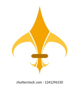 Golden fleur de lys symbol. Vector illustration design