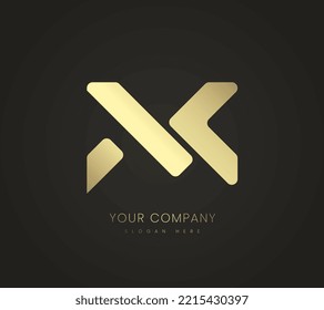 Golden Flexible logo, a modern x logo design and premium hard icon used for finance of business trade mark and gold vector LOGO design