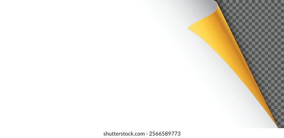 Golden flipped page corner. Vector illustration.	
