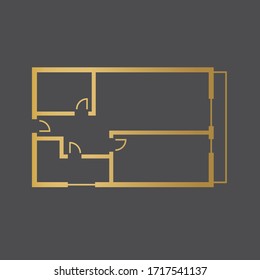 plano de piso dorado- ilustración vectorial